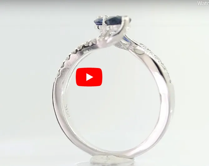 0.85 CT Sapphire Diamond Ring 0.36 CT TW 14K White Gold SPR006