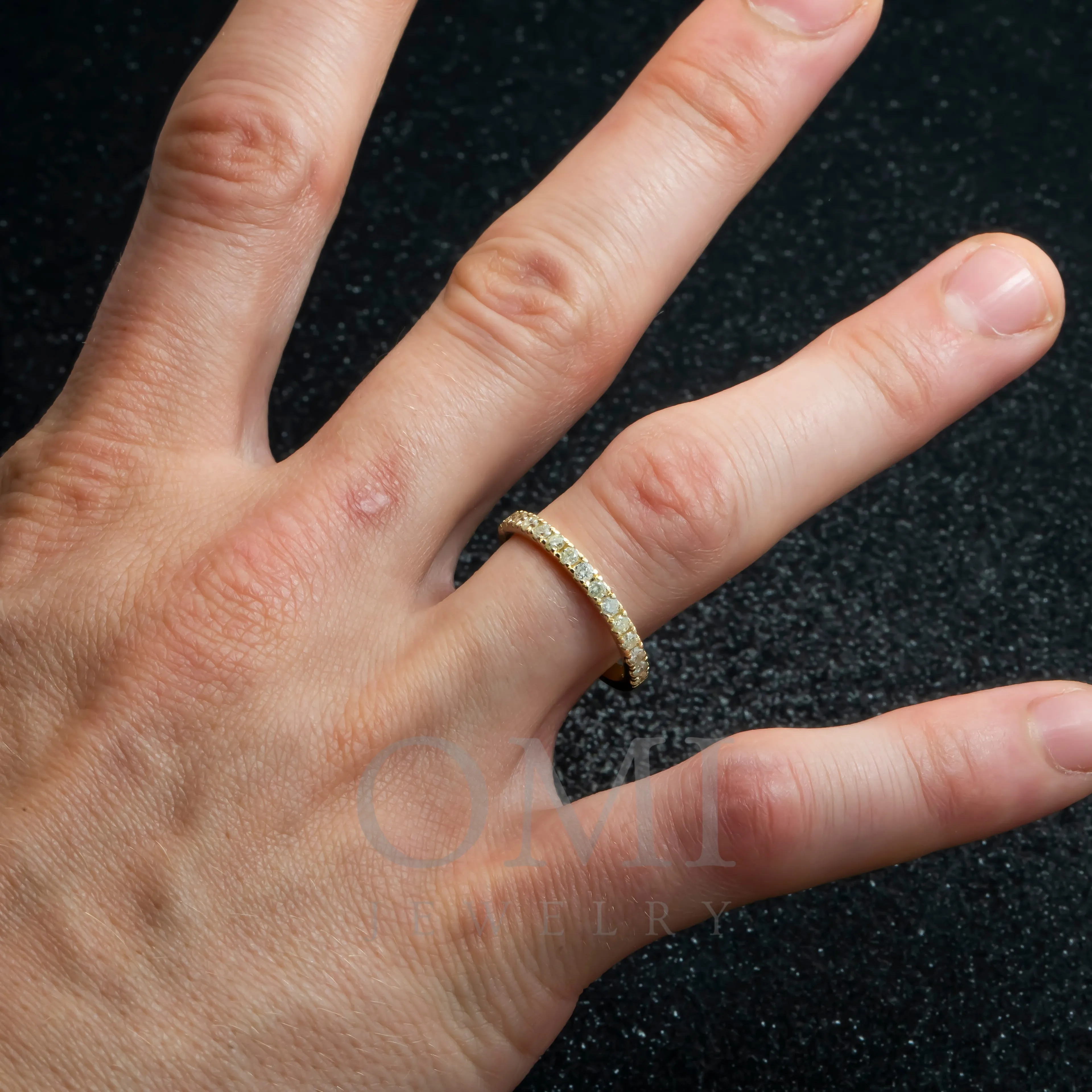 10K GOLD ROUND DIAMOND HALF ETERNITY BAND RING 0.55 CT