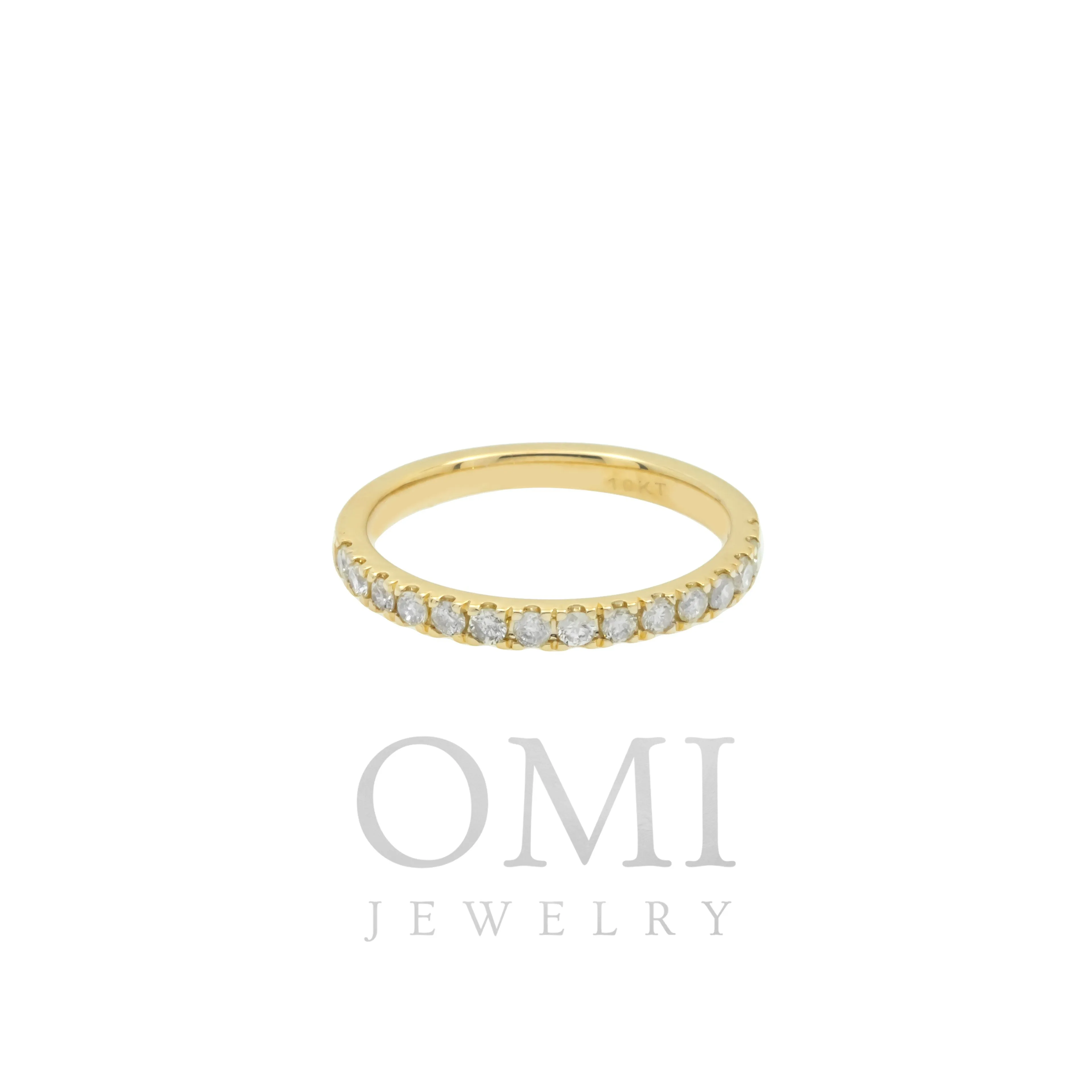 10K GOLD ROUND DIAMOND HALF ETERNITY BAND RING 0.55 CT