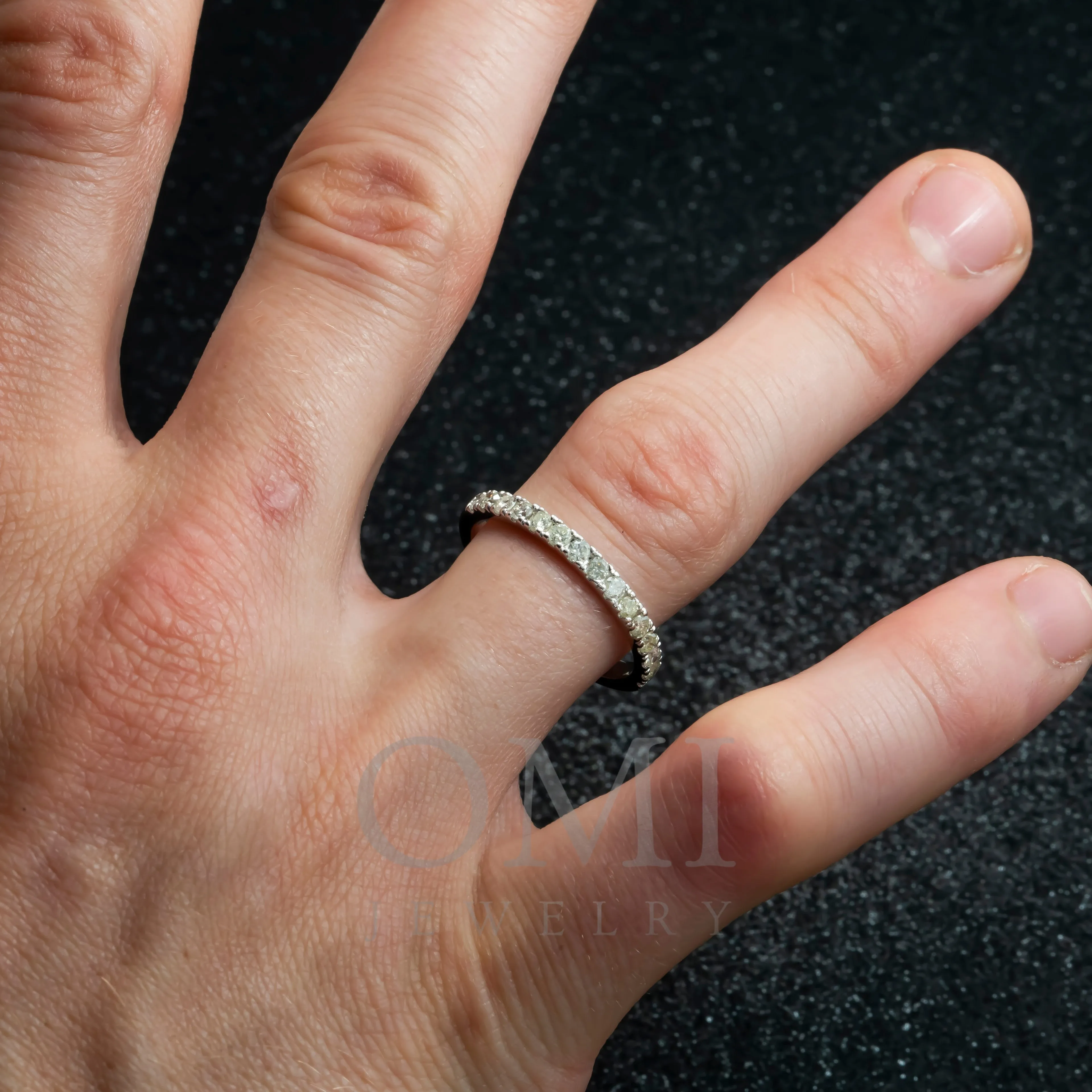 10K GOLD ROUND DIAMOND HALF ETERNITY BAND RING 0.55 CT