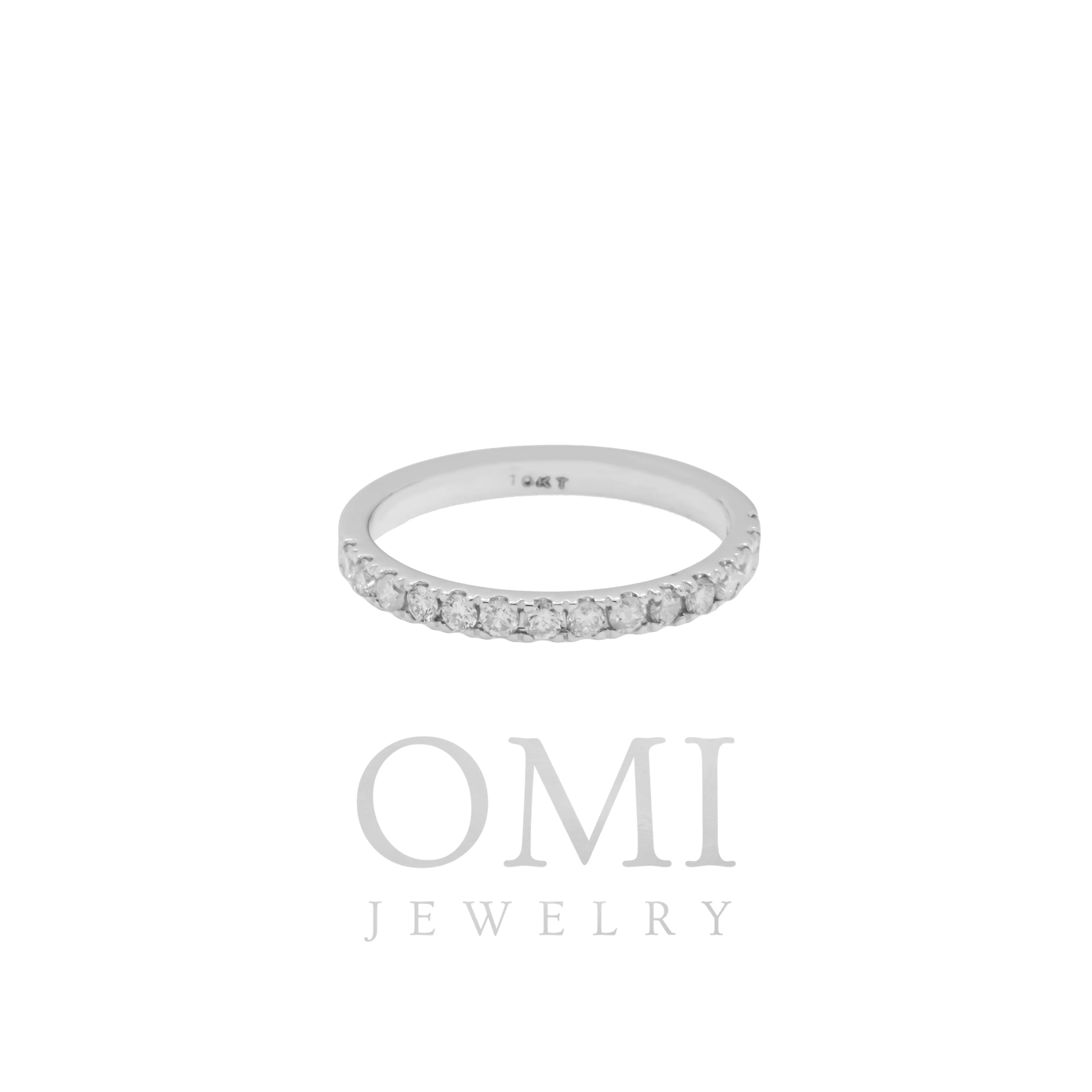 10K GOLD ROUND DIAMOND HALF ETERNITY BAND RING 0.55 CT