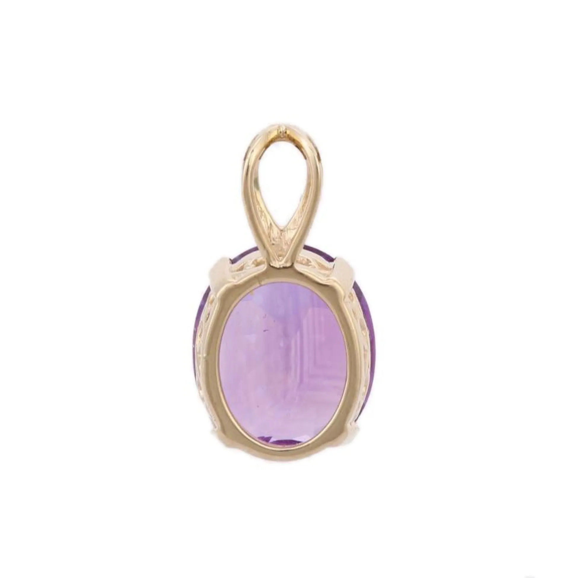14K Gold Amethyst Stone Pendant