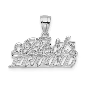 14K White Gold BEST FRIEND Charm Pendant