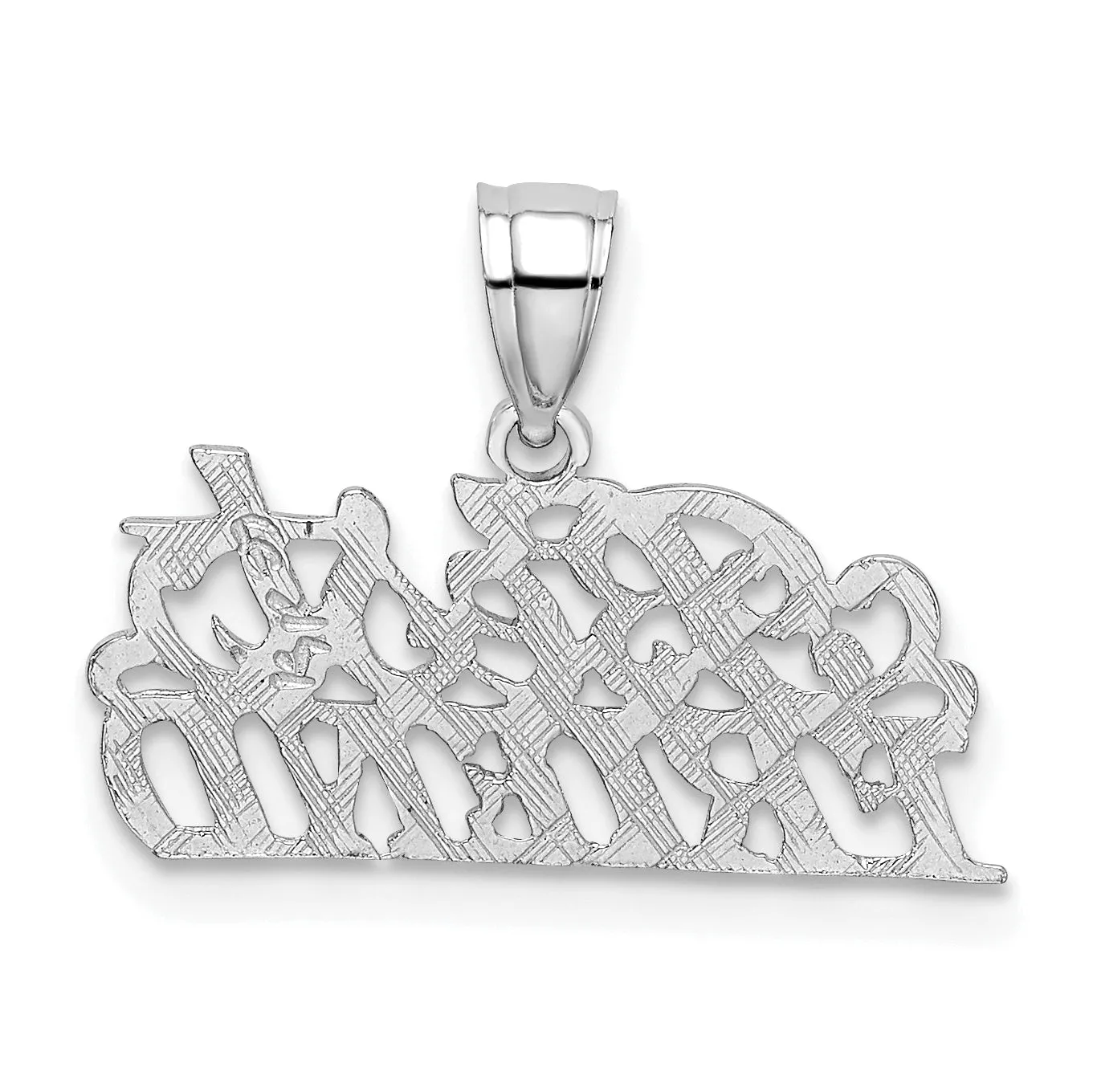14K White Gold BEST FRIEND Charm Pendant