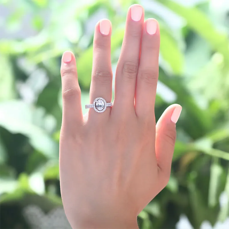 1.5 Carat Created Diamond Engagement Sterling 925 Silver Ring XFR8022