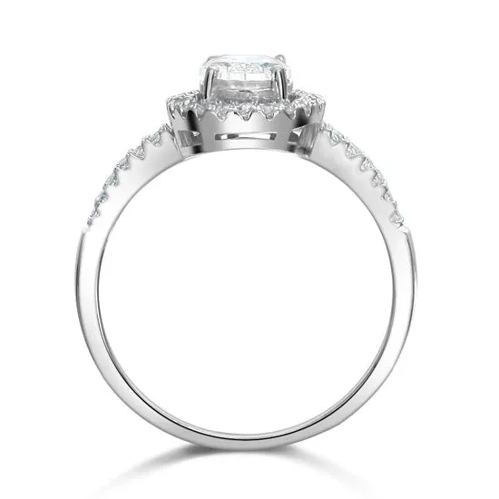 1.5 Carat Created Diamond Engagement Sterling 925 Silver Ring XFR8022