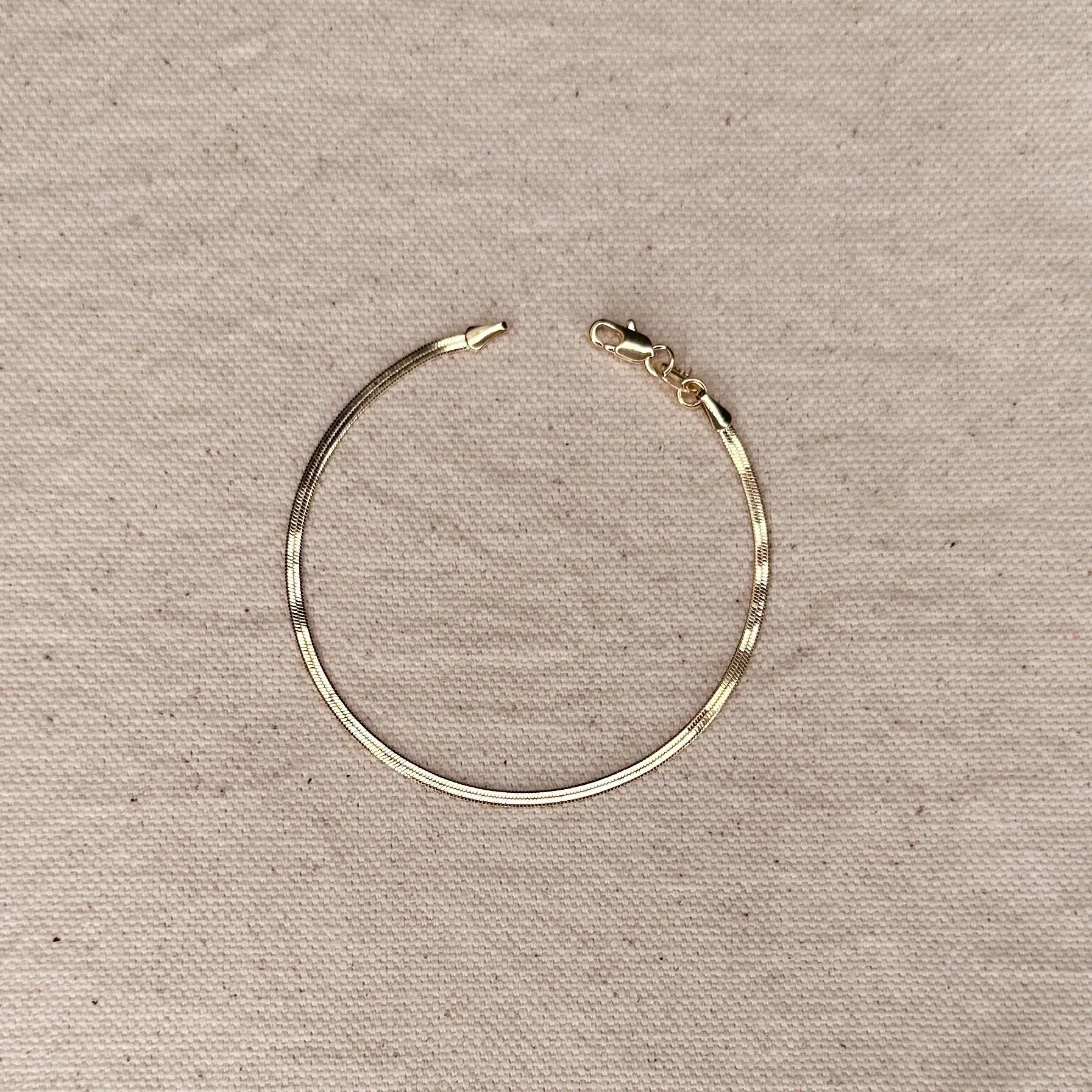 18k Gold Filled 2.0mm Thickness Herringbone Bracelet