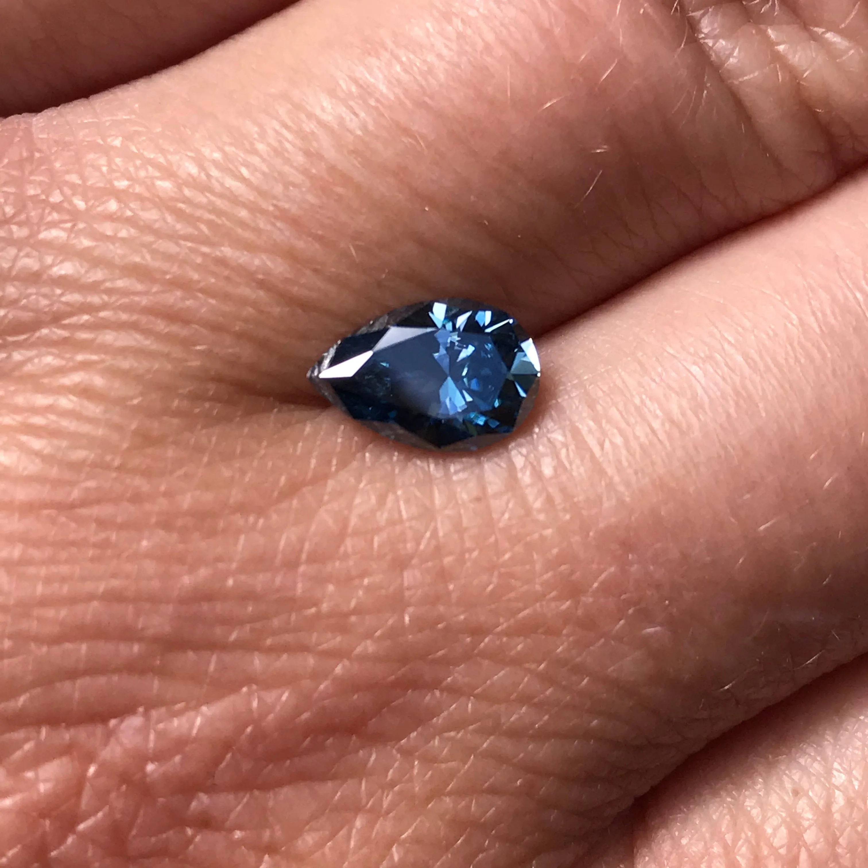 9x6mm/1.5ct Pear Blue-Gray Moissanite Loose Stone
