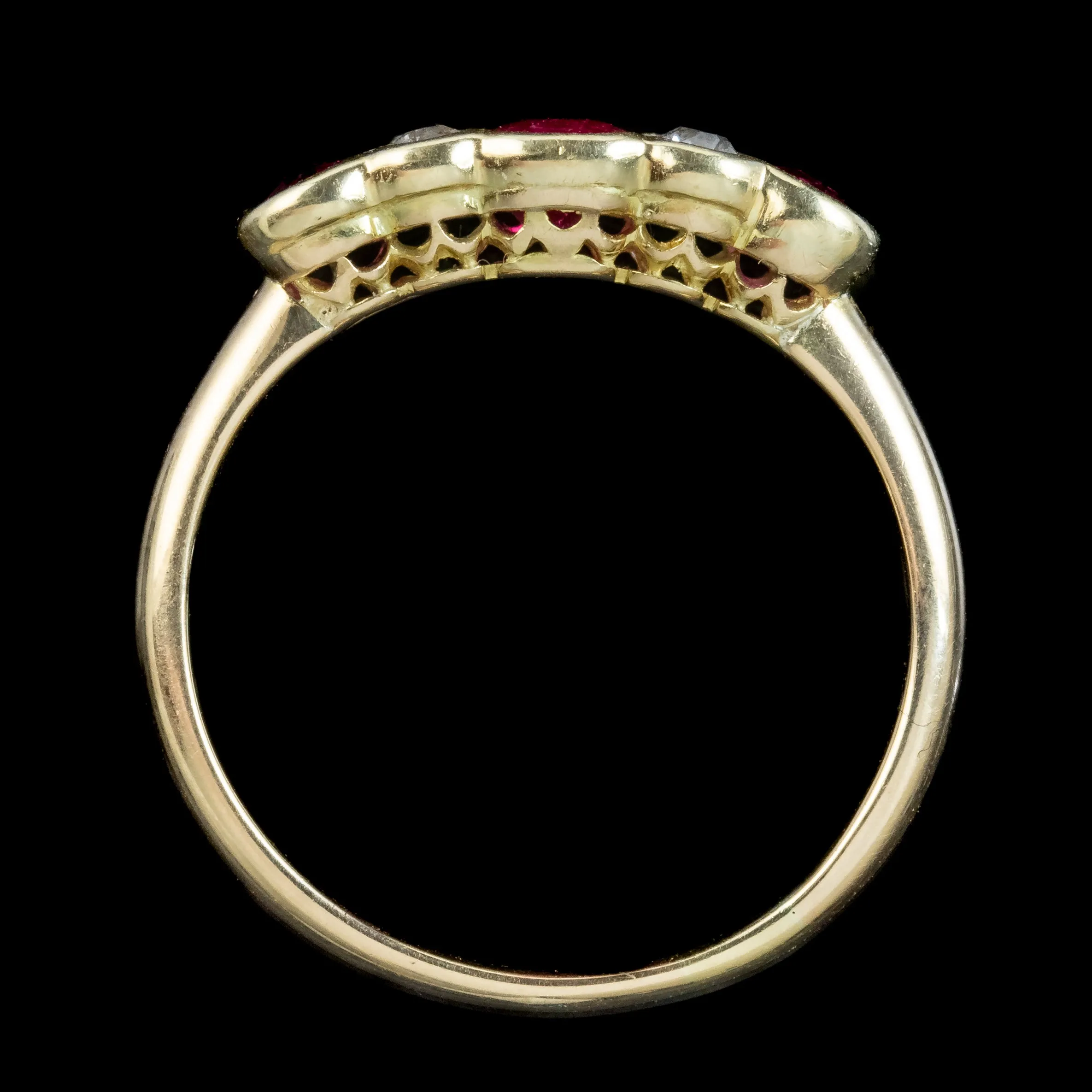 Antique Victorian Ruby Diamond Ring 0.85ct Ruby