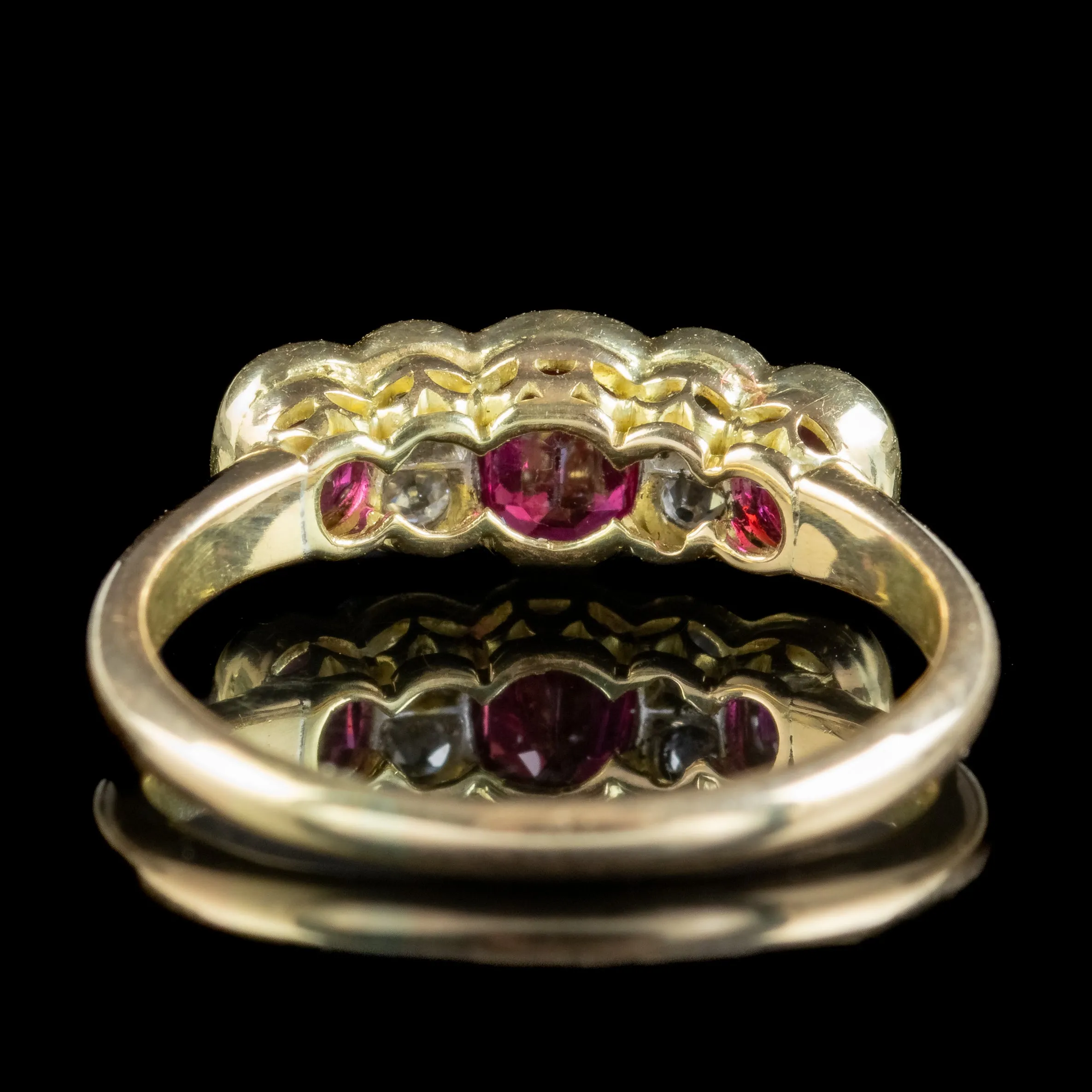 Antique Victorian Ruby Diamond Ring 0.85ct Ruby