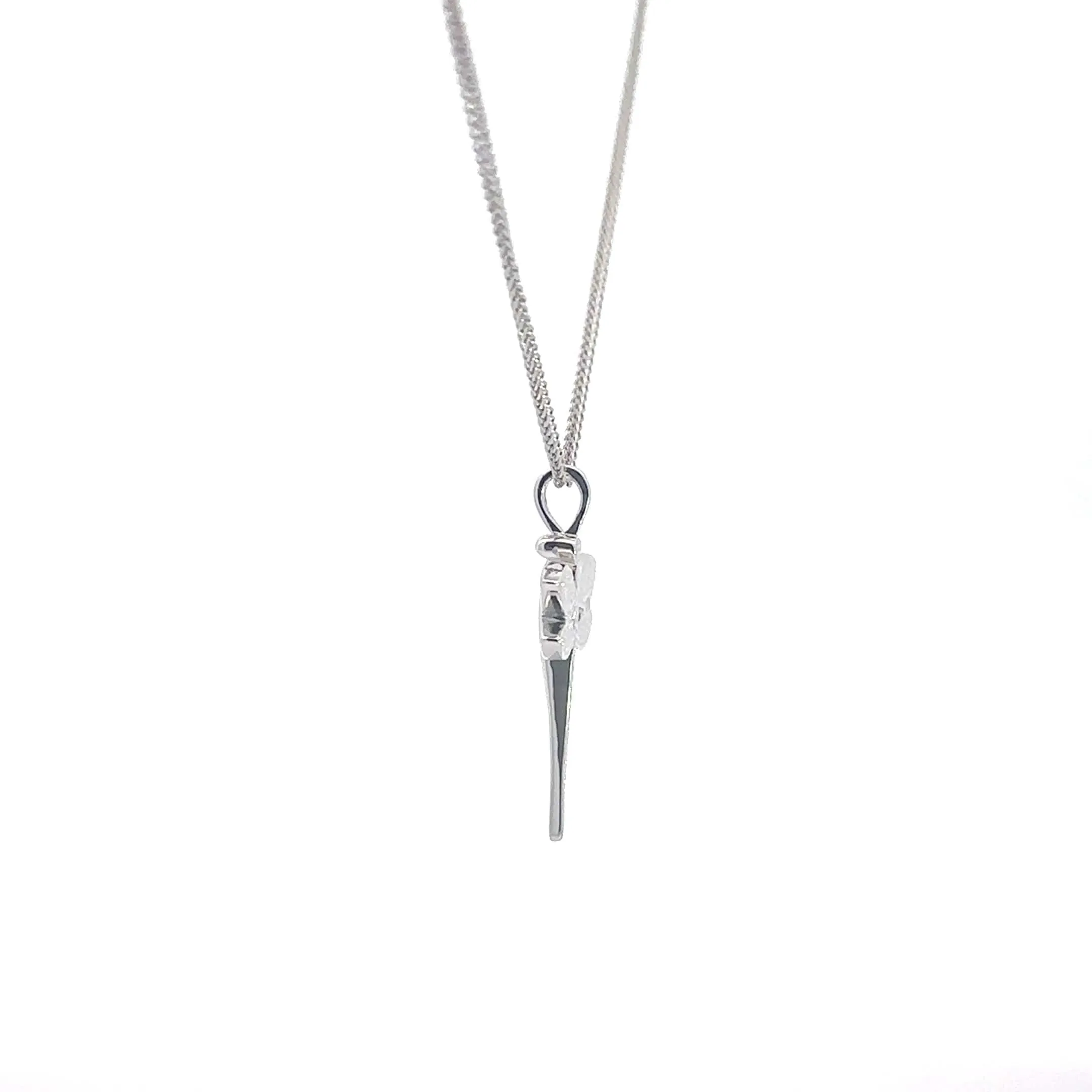 Baikalla Sterling Silver Lab-Made Opal Turtle Bezel Pendant Necklace