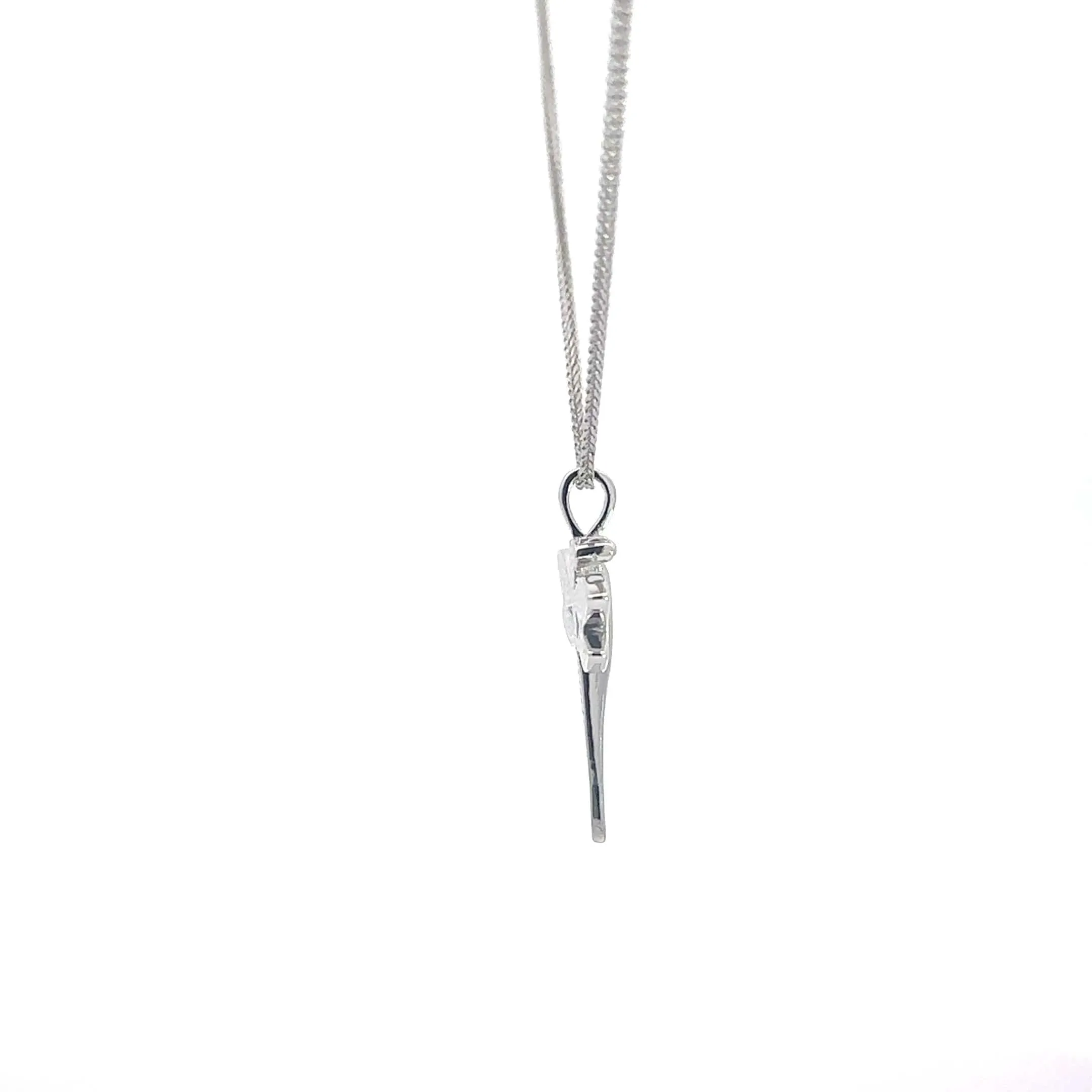 Baikalla Sterling Silver Lab-Made Opal Turtle Bezel Pendant Necklace