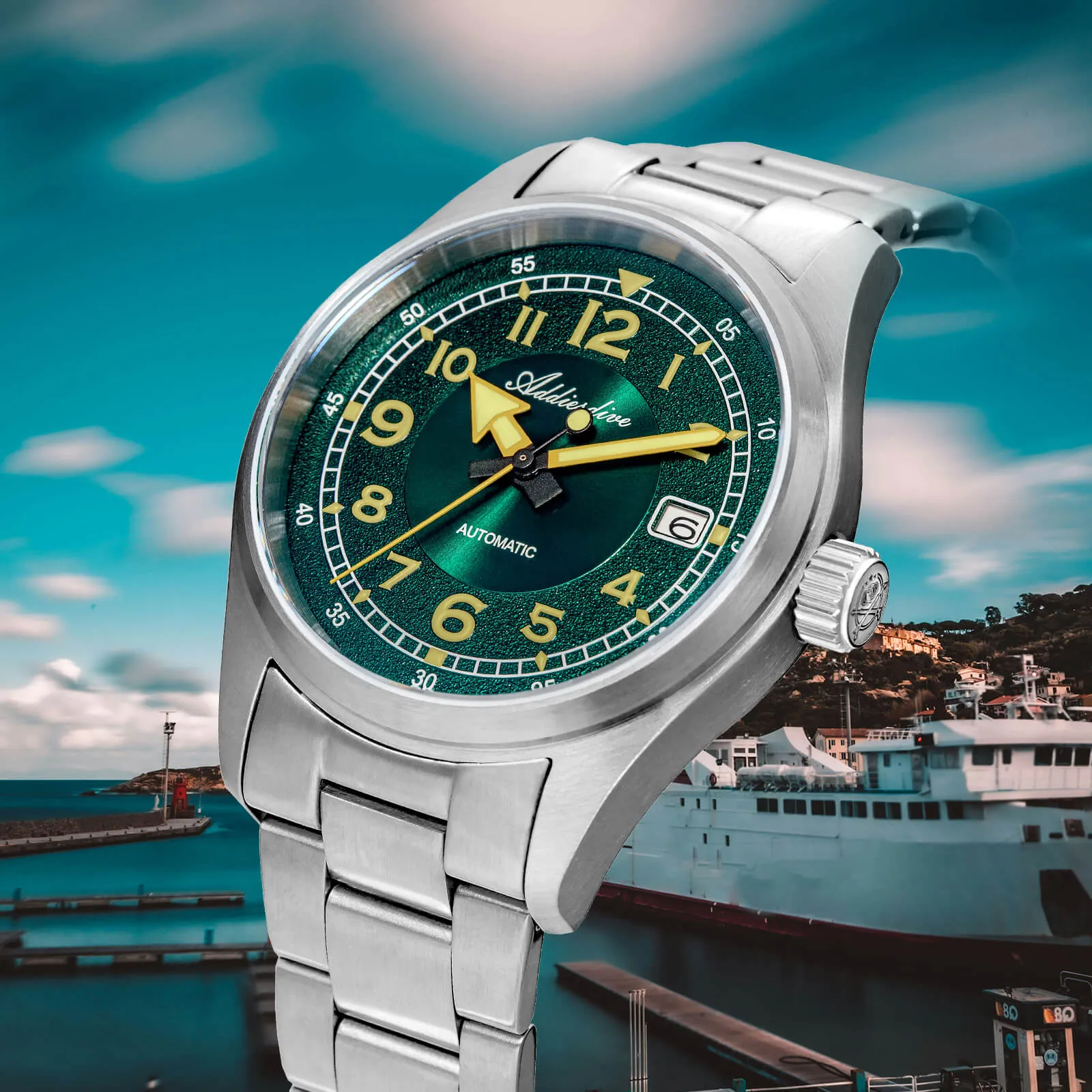 ★Black Friday★ADDIESDIVE 39mm Explore Retro Mechanical Men Watch AD2055