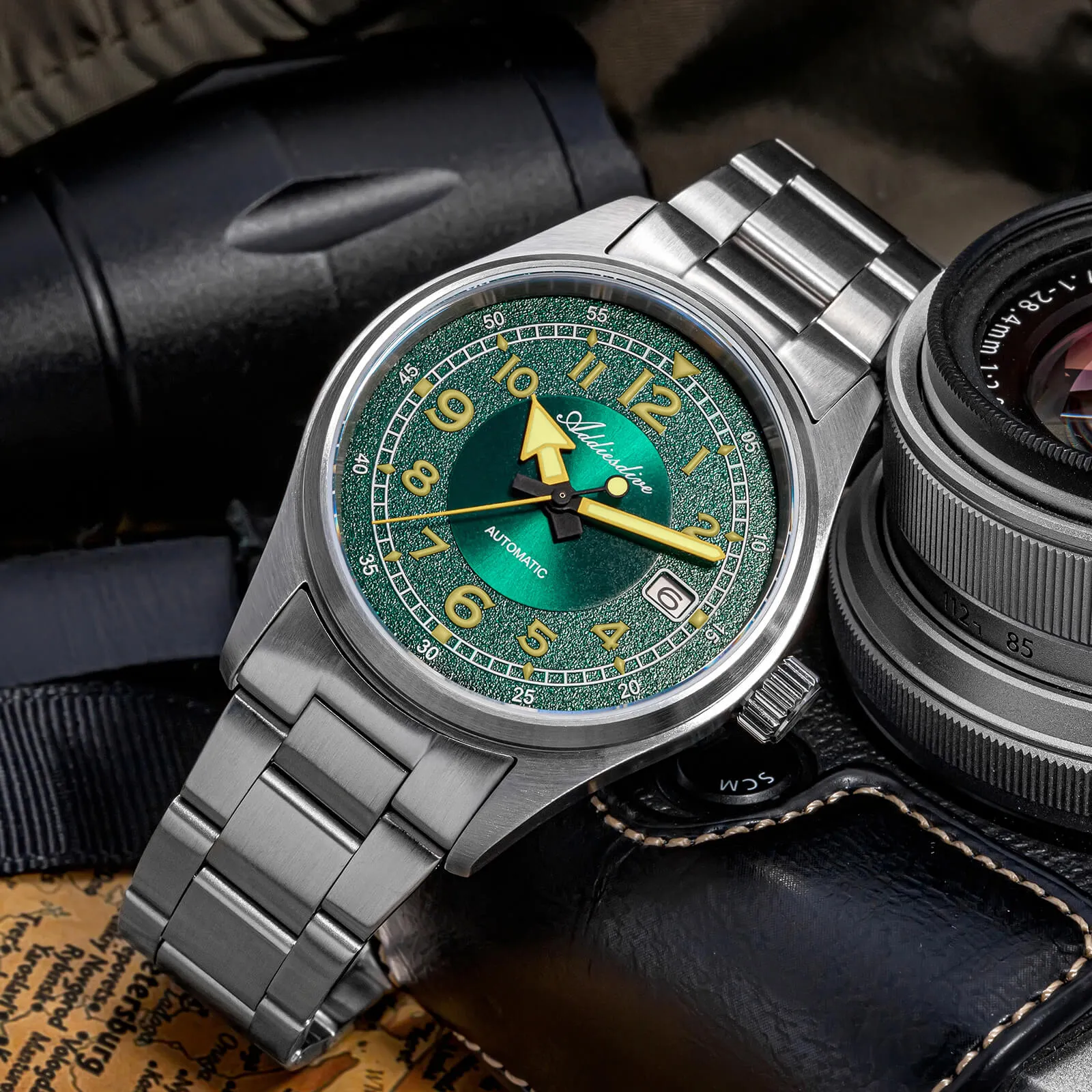 ★Black Friday★ADDIESDIVE 39mm Explore Retro Mechanical Men Watch AD2055