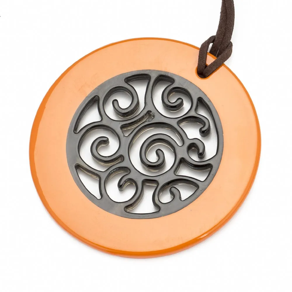 Buffalo Horn Pendant With Lacquer