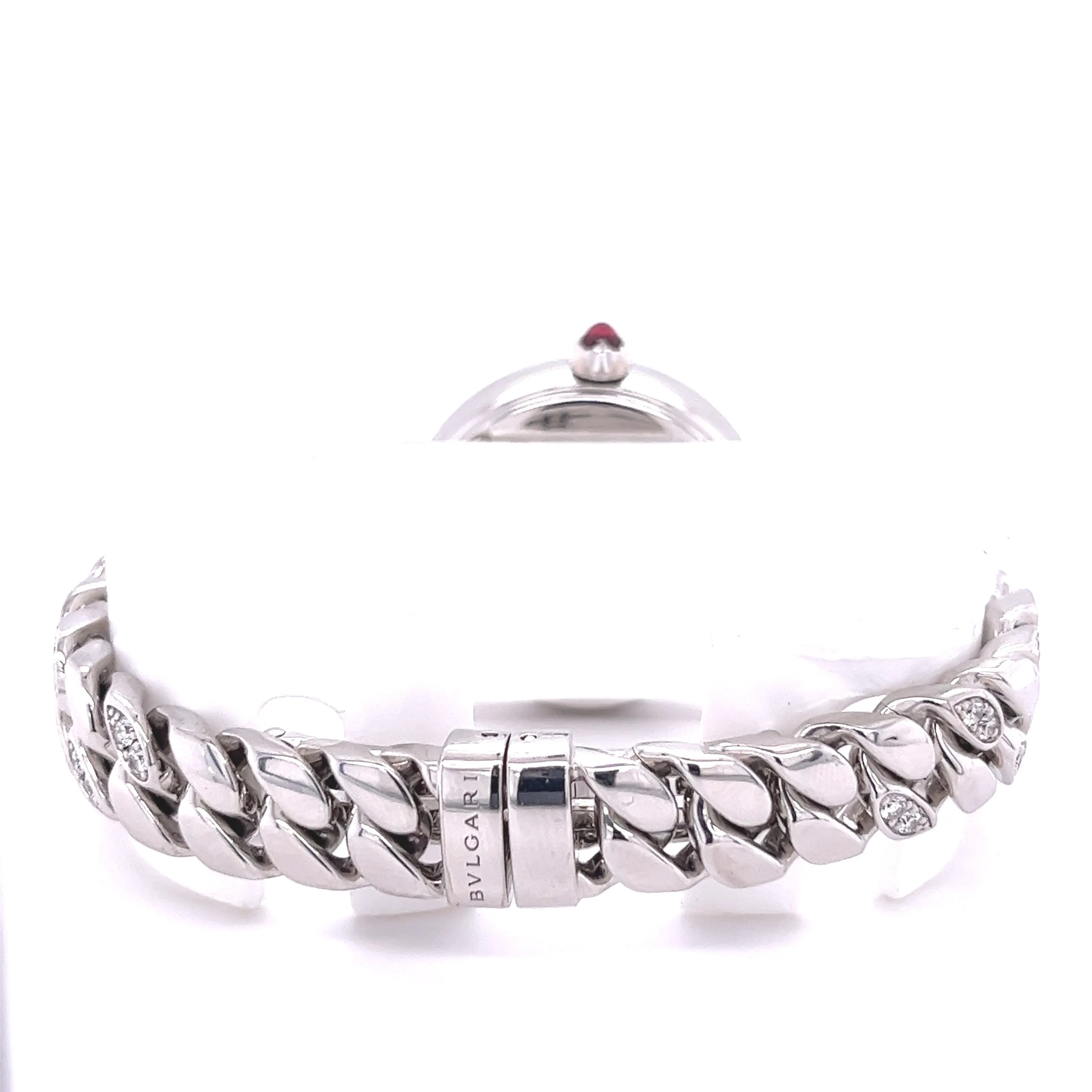 Bulgari 31mm Catene Watch with 18k White Gold and Diamond Link Strap