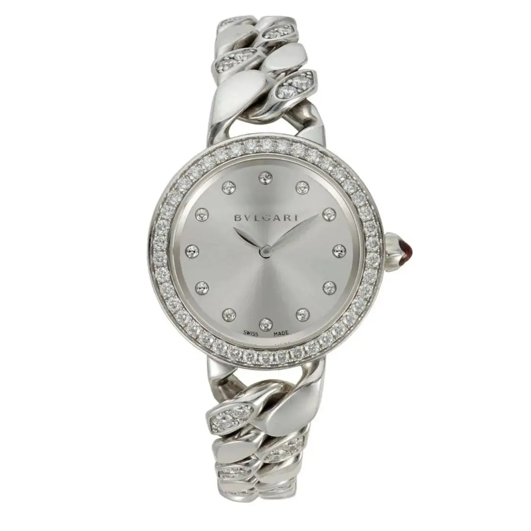 Bulgari 31mm Catene Watch with 18k White Gold and Diamond Link Strap