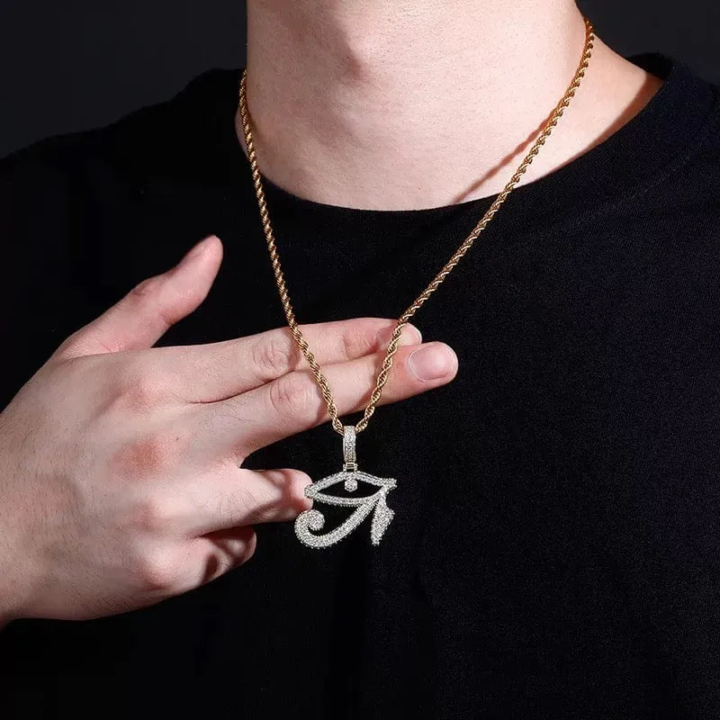 Eye of Horus CZ Pendant Necklace