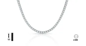 Glistening 4MM 925 Silver Tennis Choker | 928551