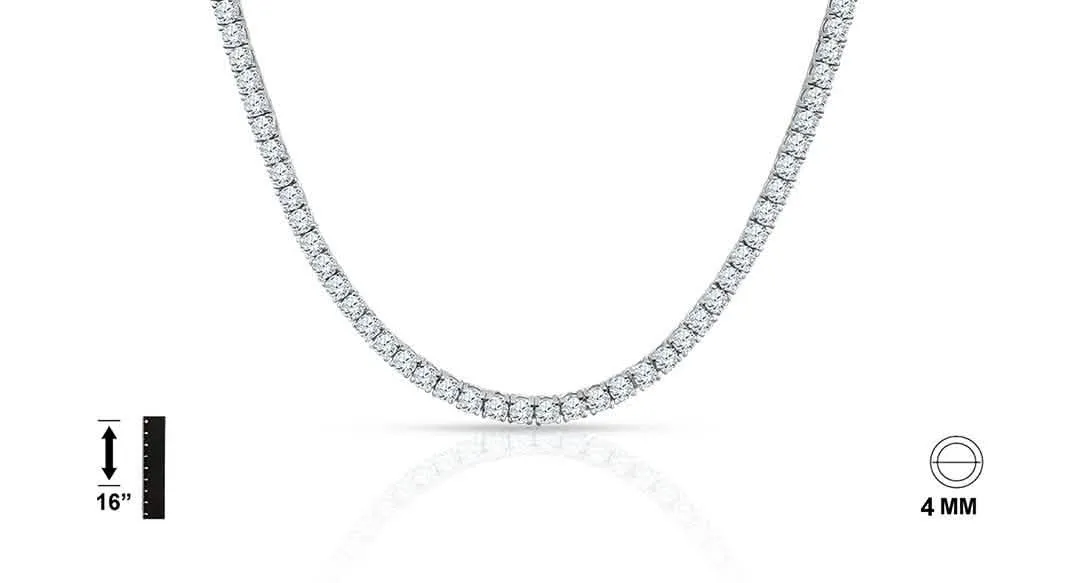 Glistening 4MM 925 Silver Tennis Choker | 928551