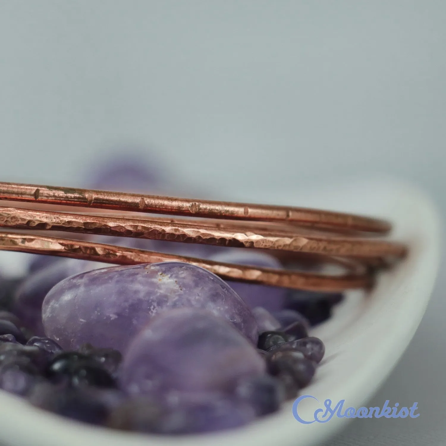 Hammered Copper Bangle Bracelet Set of Four | Moonkist Designs
