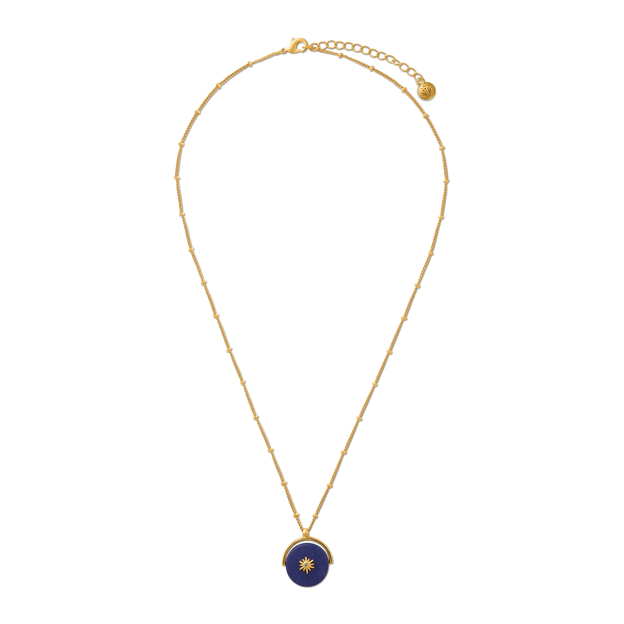Lapis Sunburst Spinner Necklace