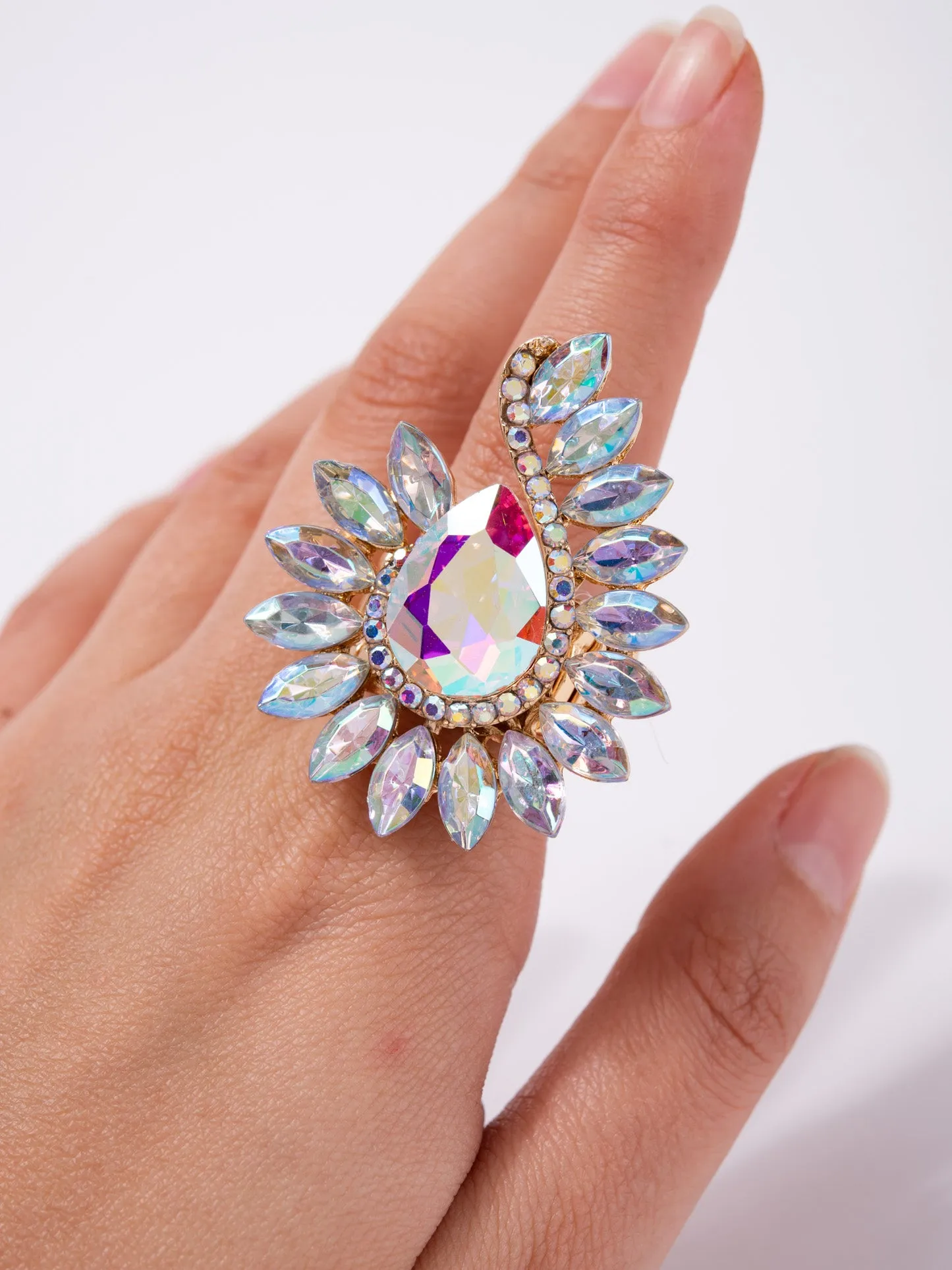 Leah Rhinestone Spider Stretch Ring