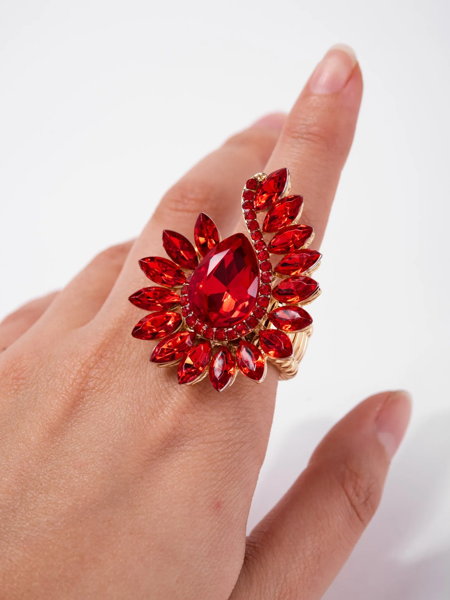 Leah Rhinestone Spider Stretch Ring