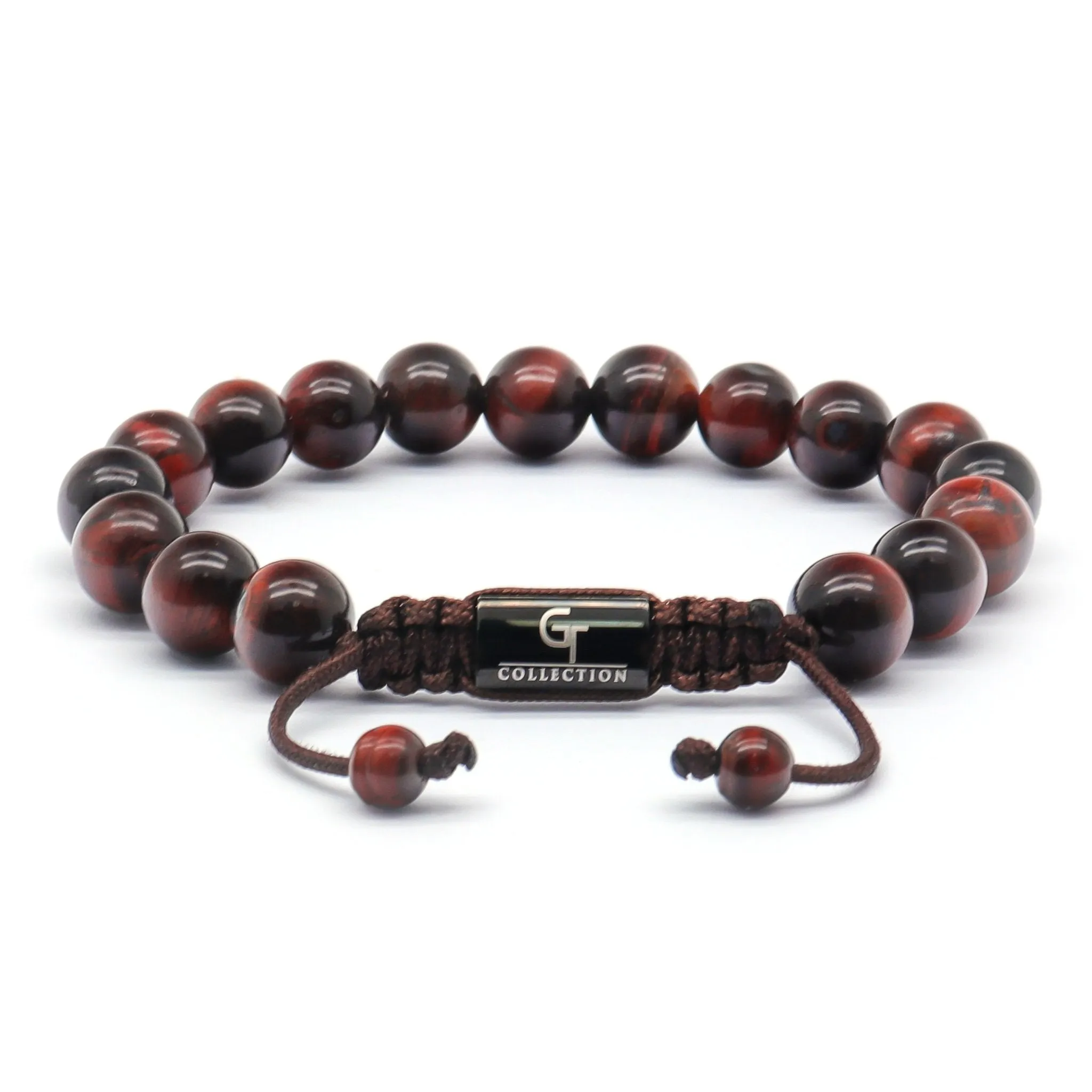 Men's RED TIGER EYE Beaded Bracelet - One Size Fits All