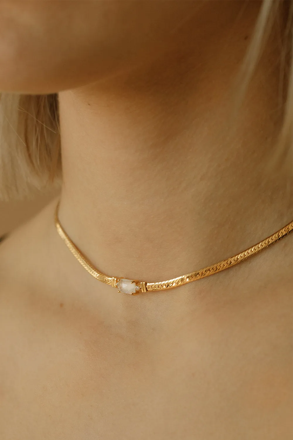 Moonstone Intuition Choker 14K Gold Plated