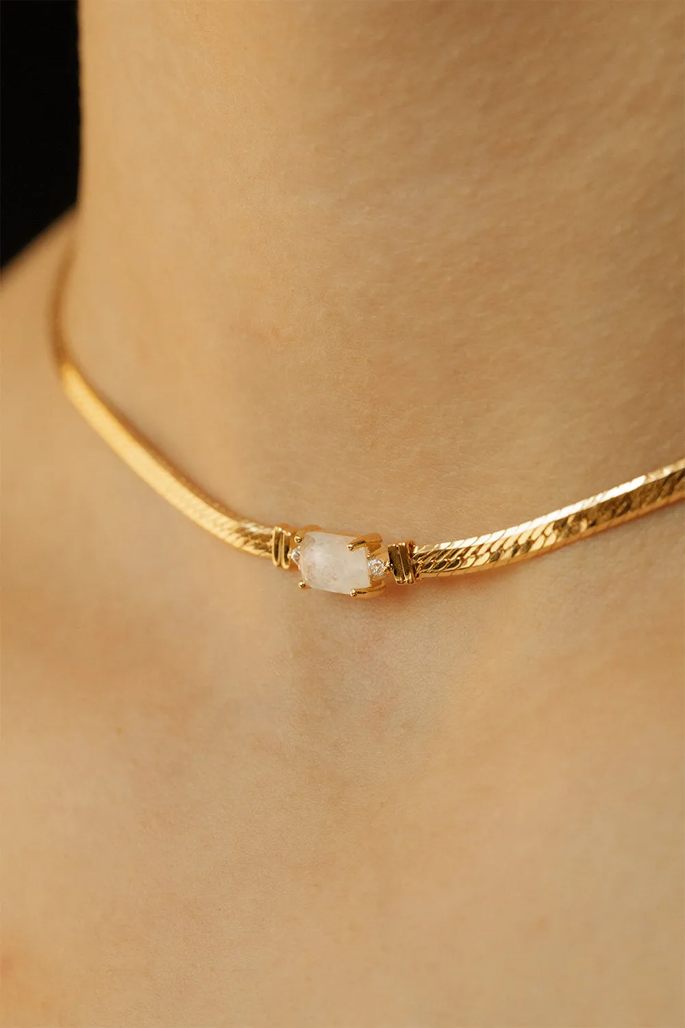 Moonstone Intuition Choker 14K Gold Plated