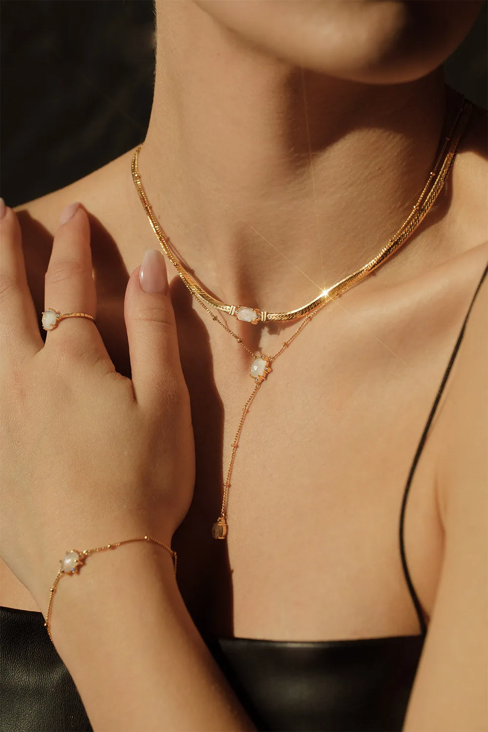 Moonstone Intuition Choker 14K Gold Plated