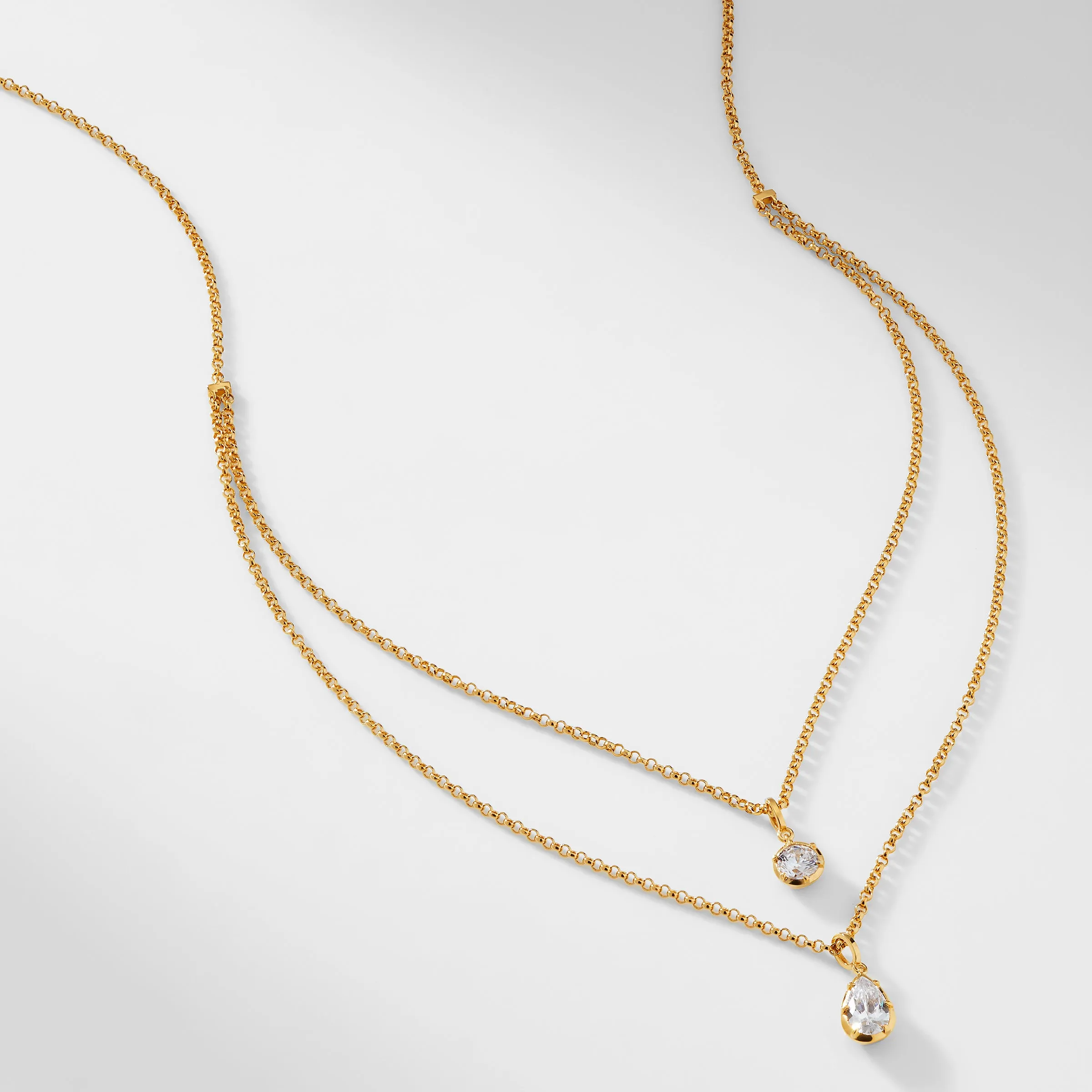MUSE CZ DOUBLE LAYERED NECKLACE