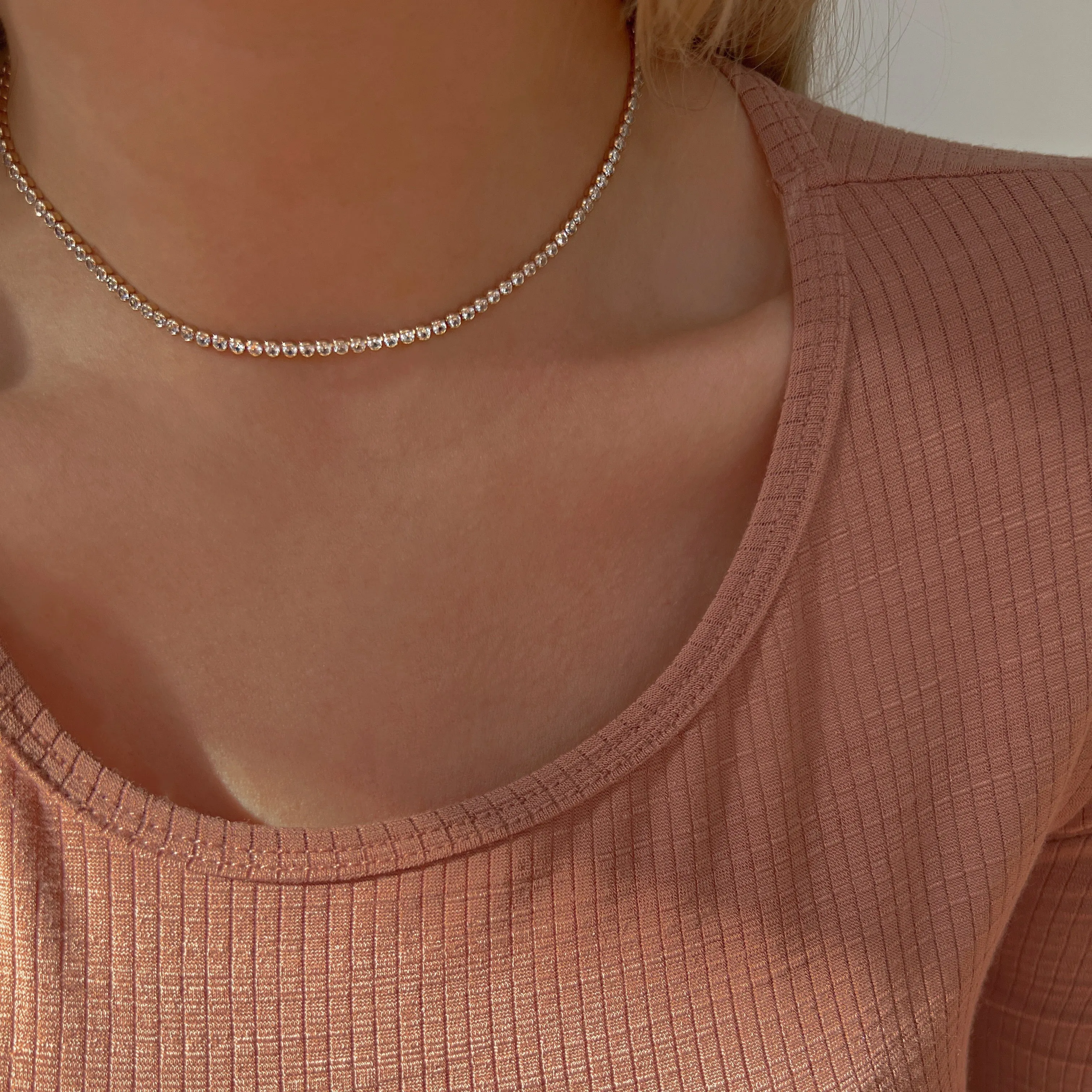 Newport tennis necklace (gold)