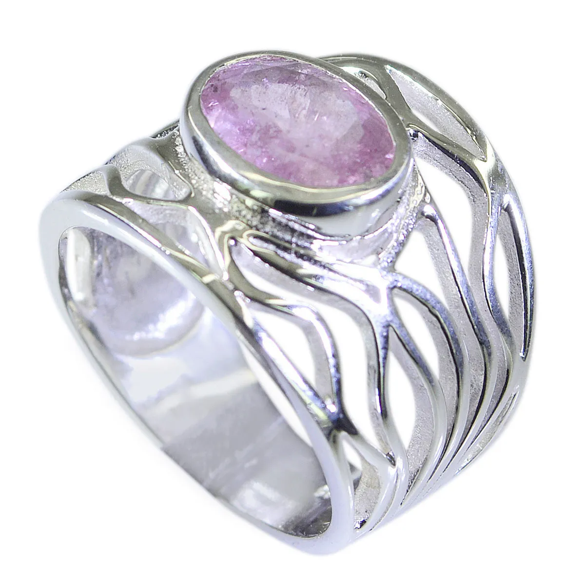 Nice Stone Tourmaline 925 Sterling Silver Ring Mother Daughter Jewelry