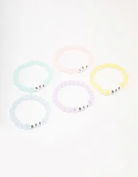 Pastel Beaded Friendship Bracelet 5-Pack