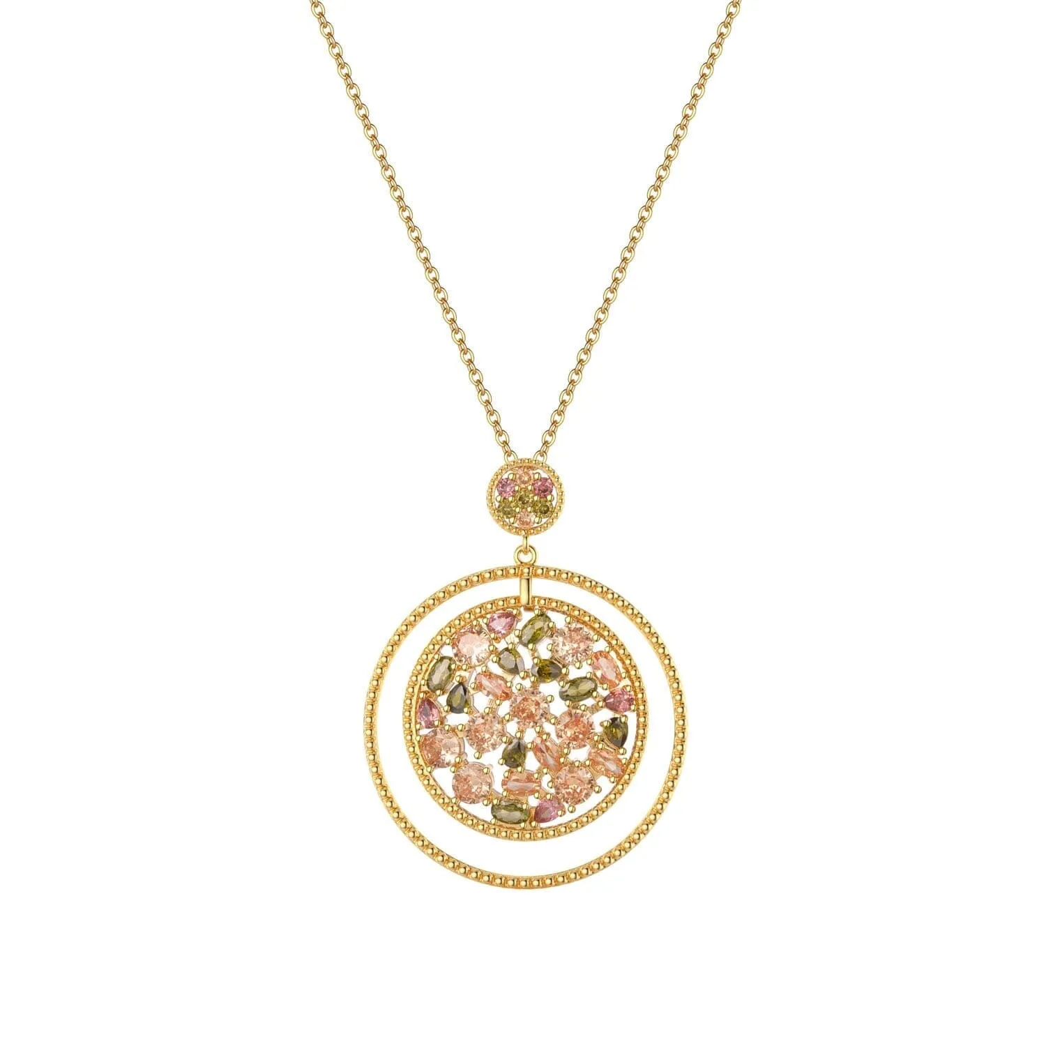 Promise Open Circle Crystals Pendant Necklace
