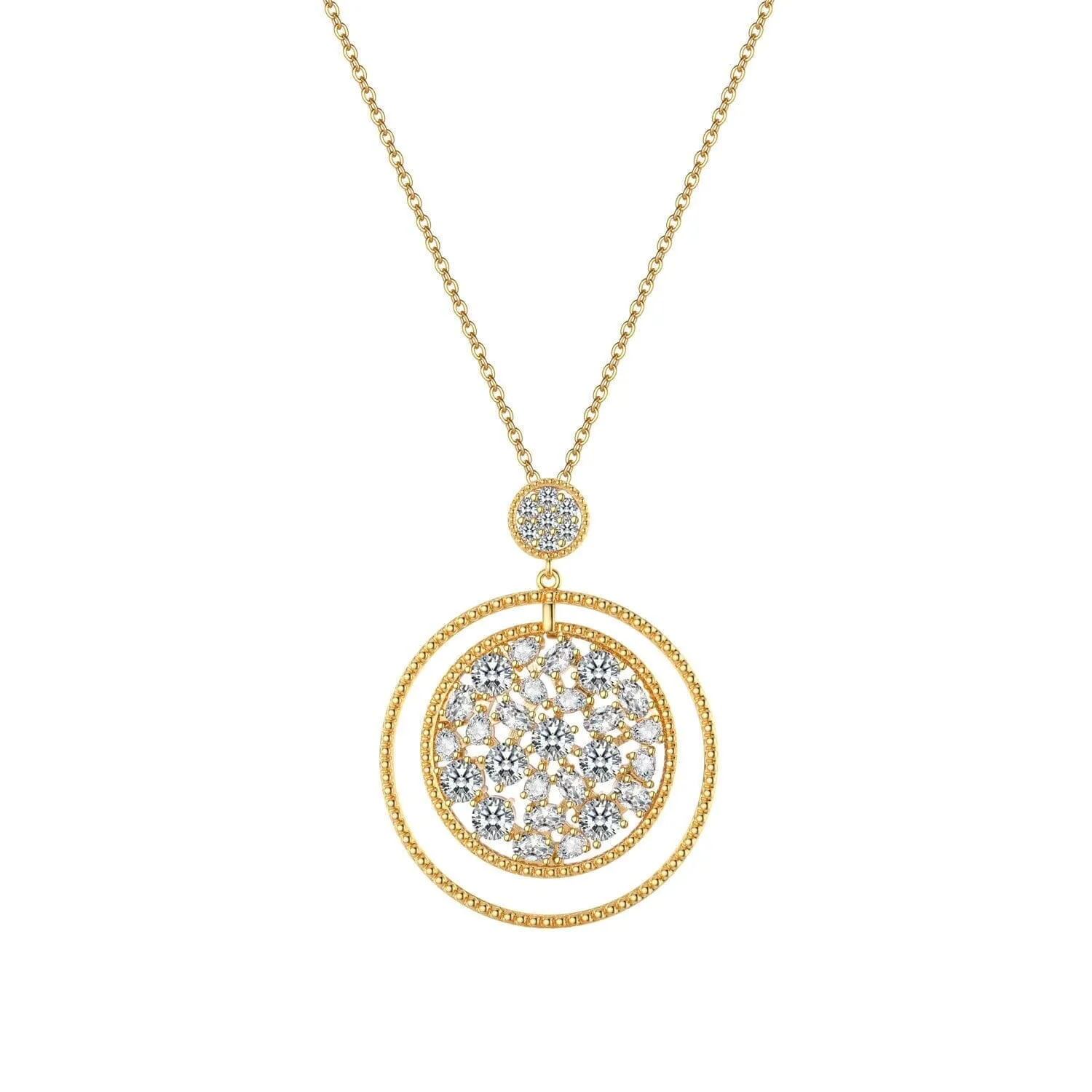 Promise Open Circle Crystals Pendant Necklace