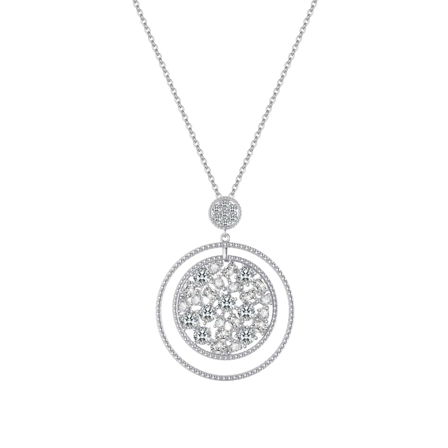 Promise Open Circle Crystals Pendant Necklace