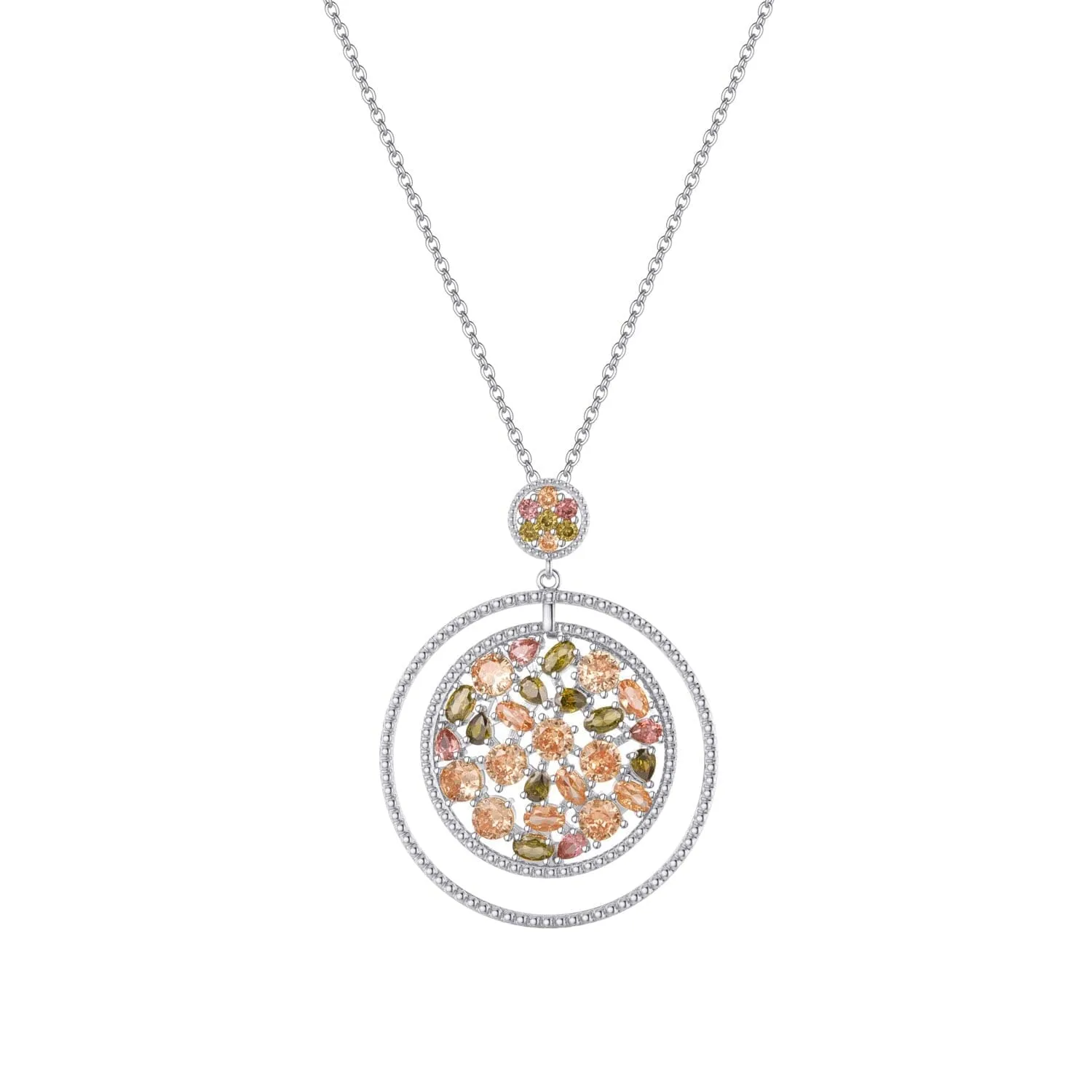 Promise Open Circle Crystals Pendant Necklace