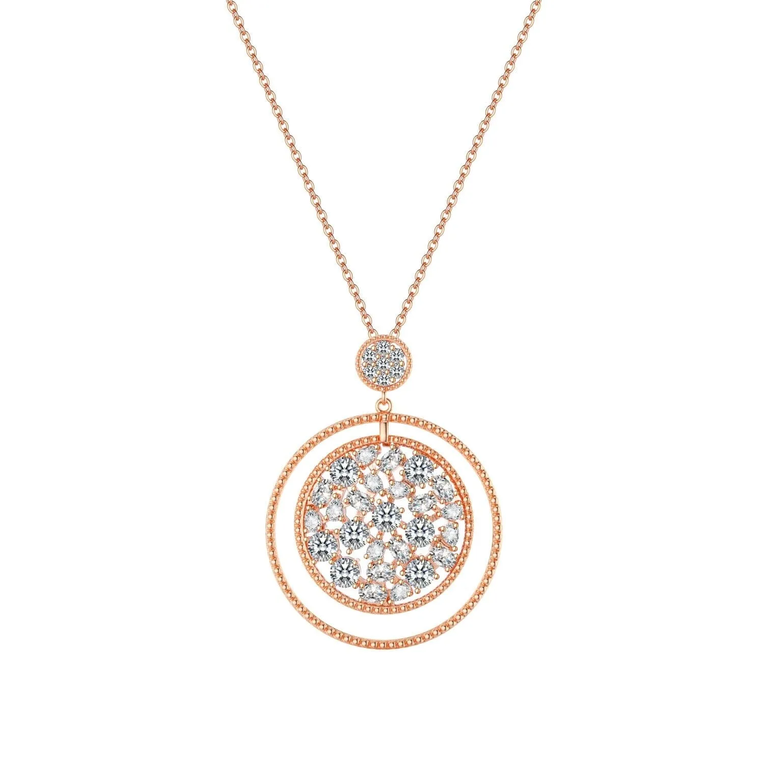 Promise Open Circle Crystals Pendant Necklace