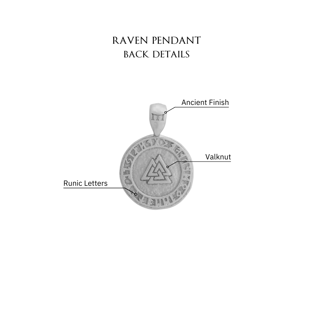 Raven Pendant - White Gold