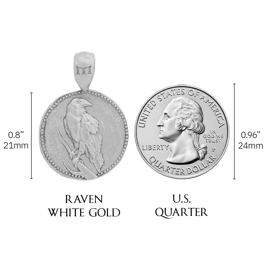 Raven Pendant - White Gold