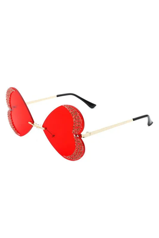Rimless Butterfly Tinted Sunglasses