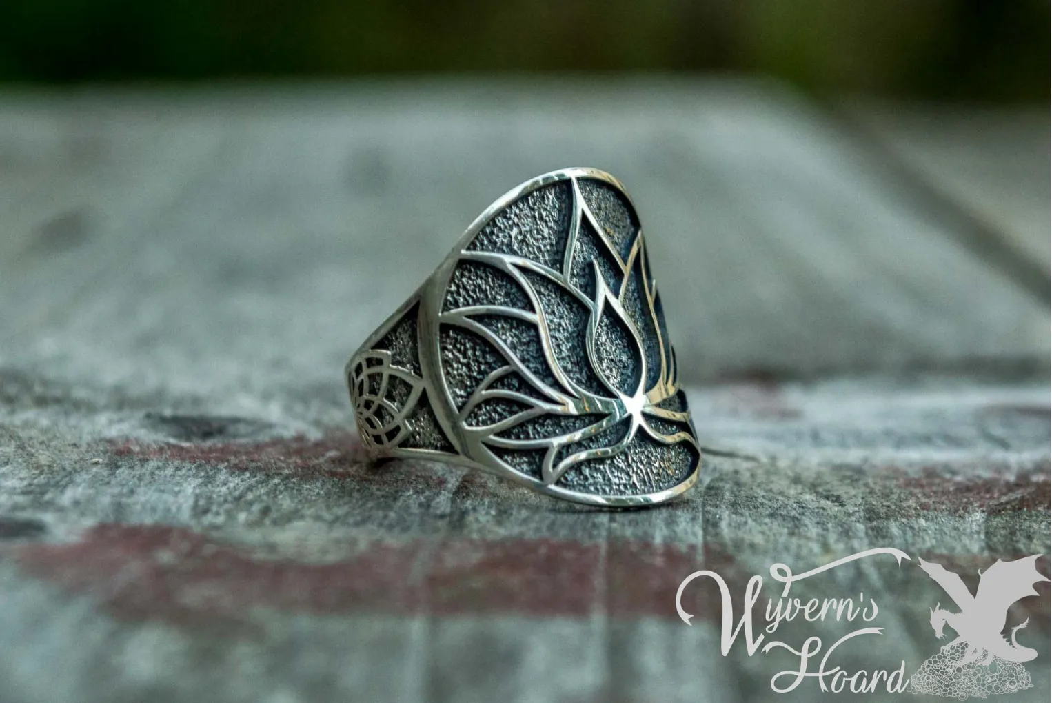 Sacred Lotus Sterling Silver Ring