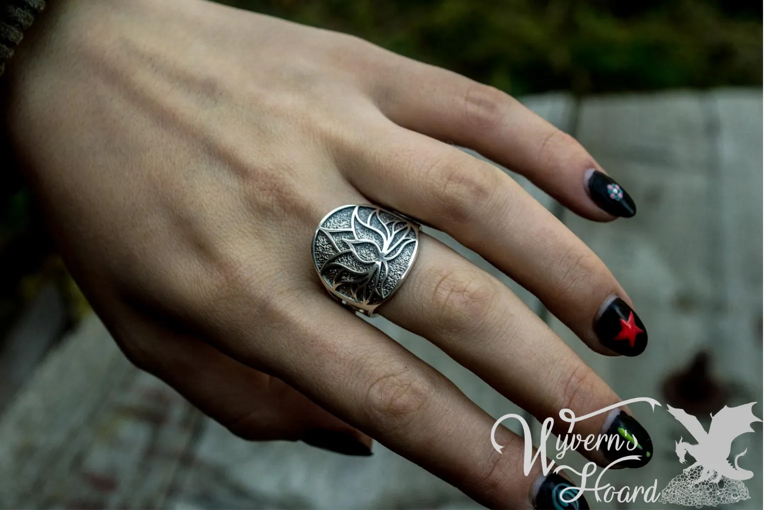 Sacred Lotus Sterling Silver Ring
