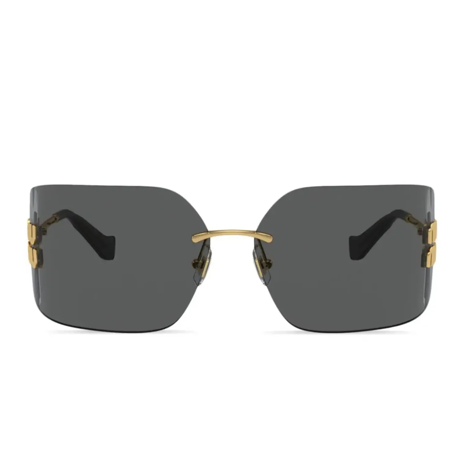 SMU54Y RUNWAY FRAMELESS SUNGLASSES - DARK GREY/ GOLD
