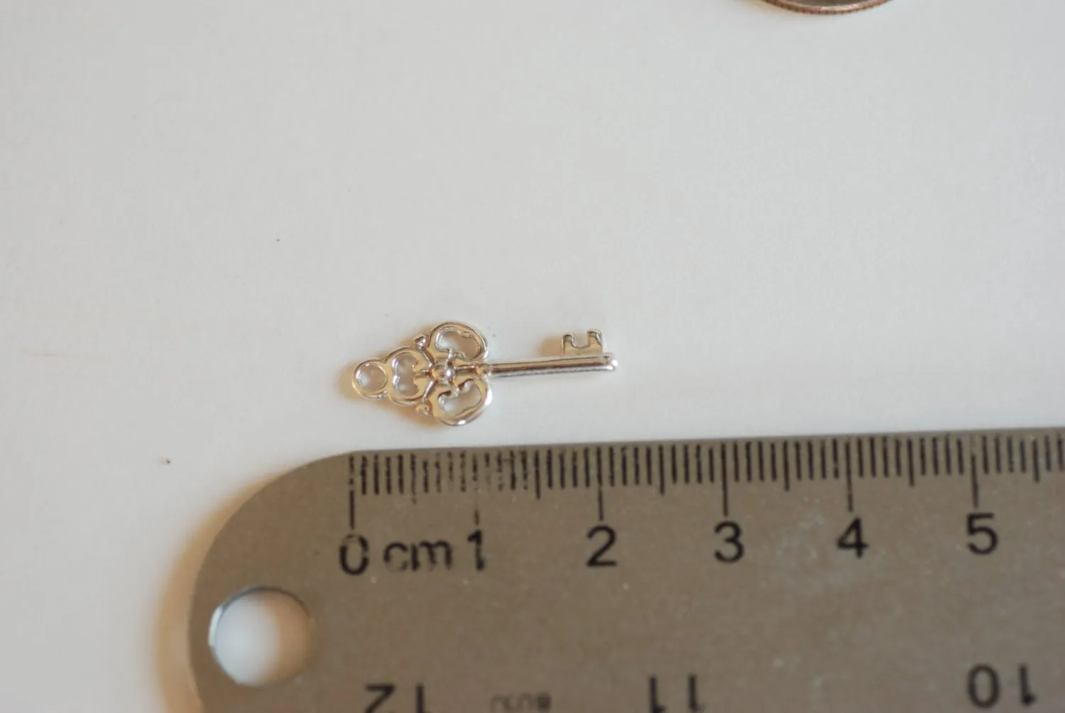 Sterling Silver Key Charm Pendant- 925 Silver Lock and Key Necklace, Small Silver Key Pendant, Gold or Silver Spade Lock Key Charm, 60