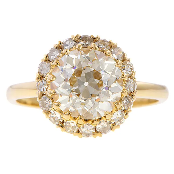 Vintage Diamond Engagement Ring, Old Euro 2.16ct