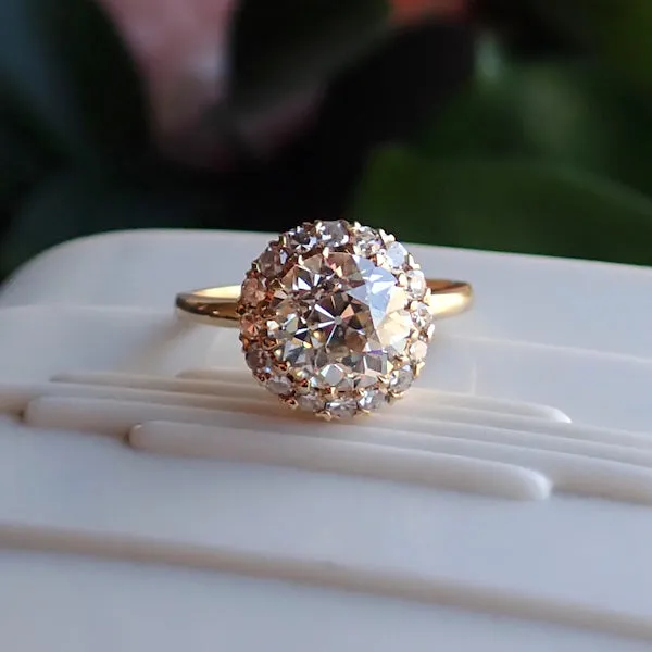 Vintage Diamond Engagement Ring, Old Euro 2.16ct